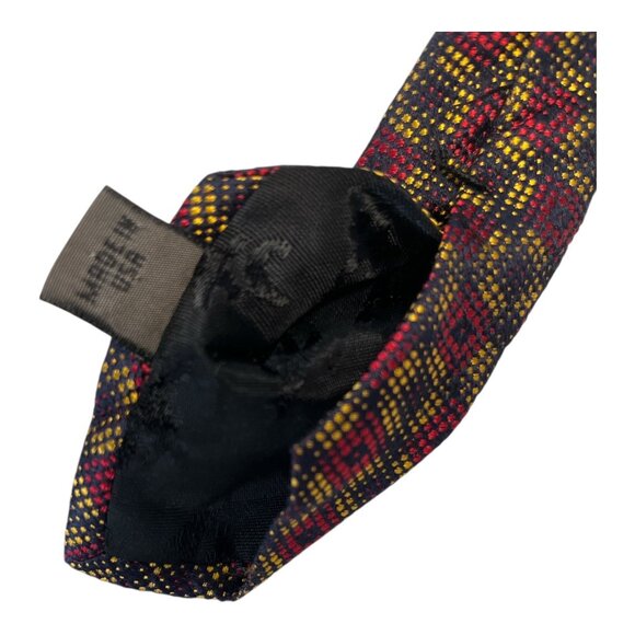 Vintage Kenneth Cole Collection Men’s Silk Tie – Red Yellow Geometric Pattern, M - Picture 3 of 5